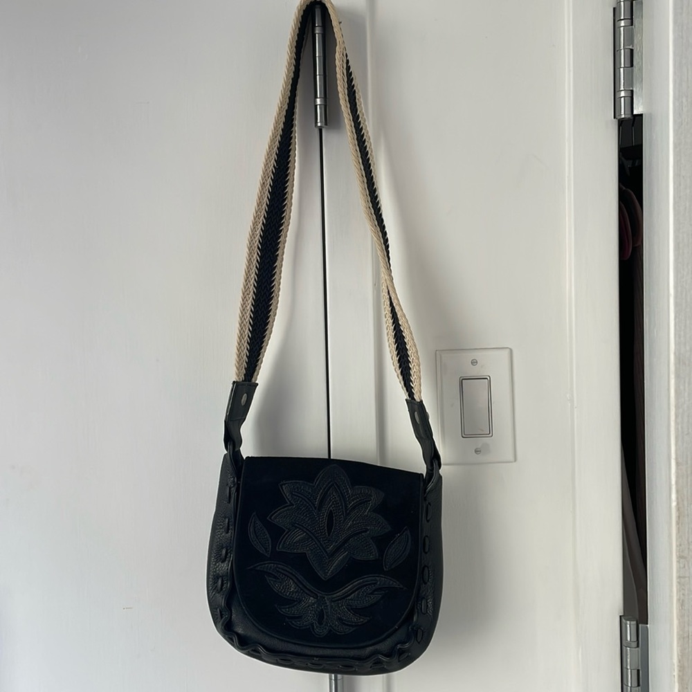 Black suede bag